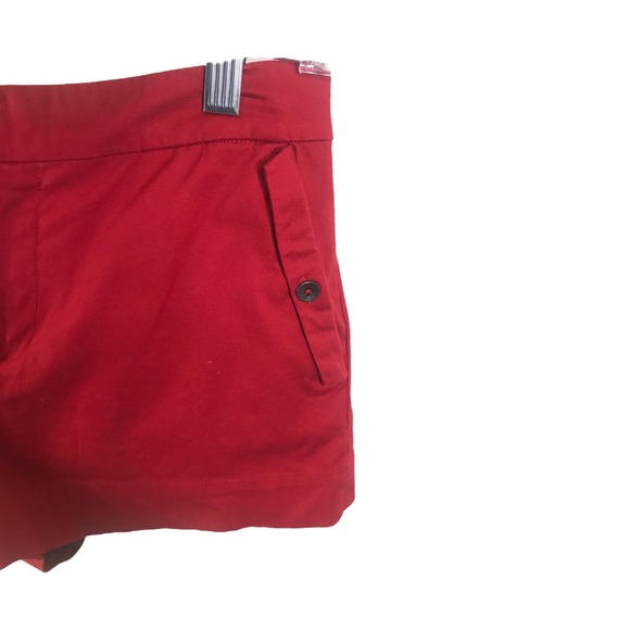 Kate Spade Saturday Women's Chino Shorts Red Cotton Stretch Flat Front Sz 2 - Picture 6 of 14
